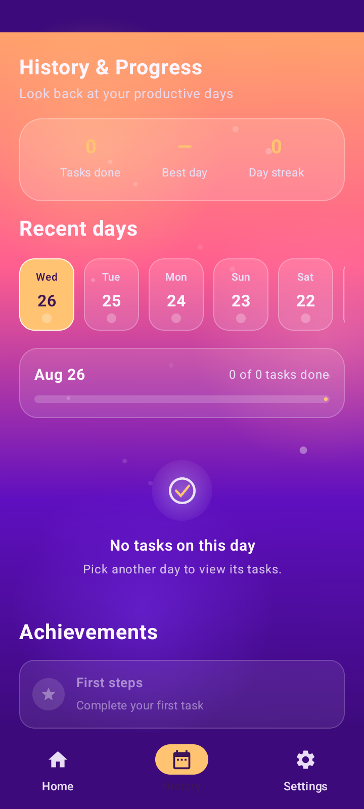 Bright Day Planner add task screen