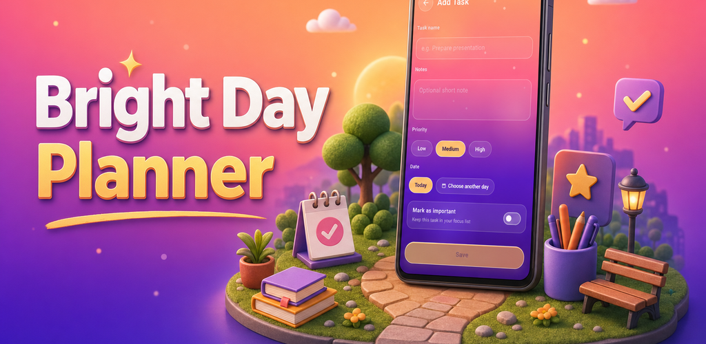 Bright Day Planner mobile app preview